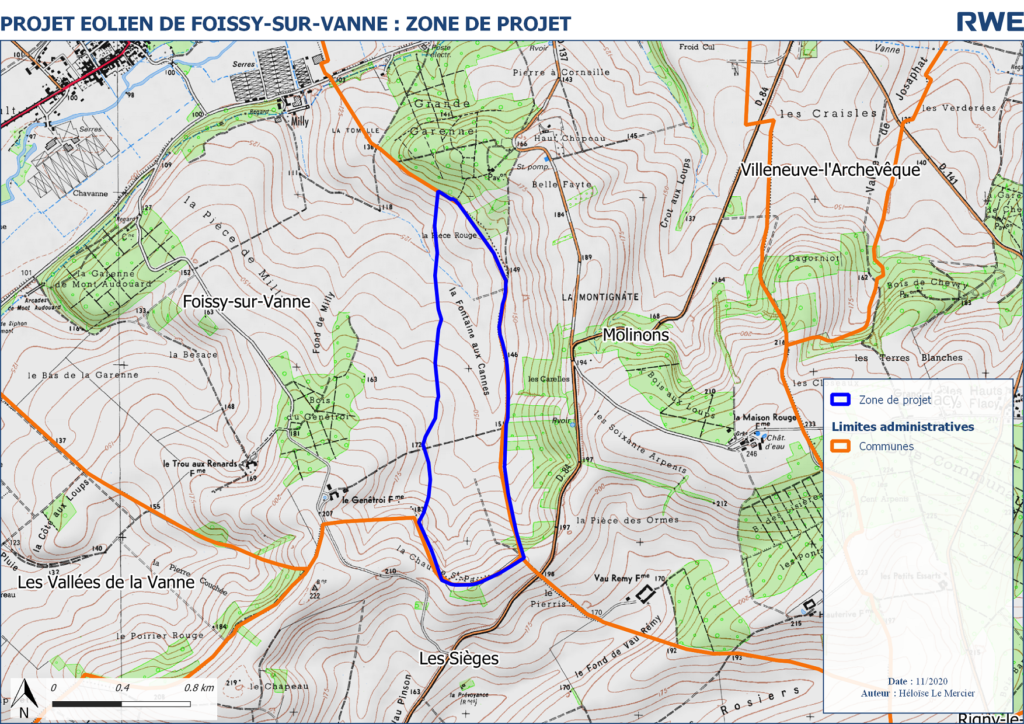 Carte de la zone étudiée